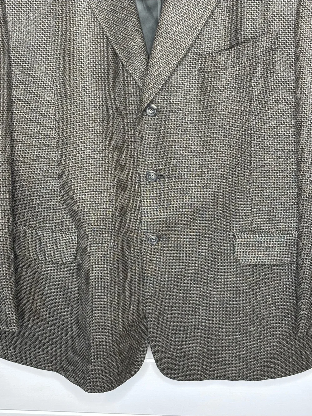 Nordstrom Men’s 44L Silk Wool Blend Blazer Brown Gray Textured Sport Coat